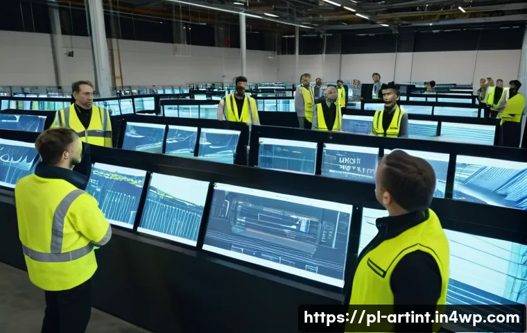 온디바이스 AI의 비즈니스 적용 사례 분석 - **Prompt:** A dynamic, high-angle shot capturing a bustling, modern Polish logistics warehouse or a ...