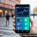 Home 21 온디바이스 AI의 작업 부하 분산 기법 - A modern smartphone display showcasing a dynamic resource allocation interface with colorful graphs ...